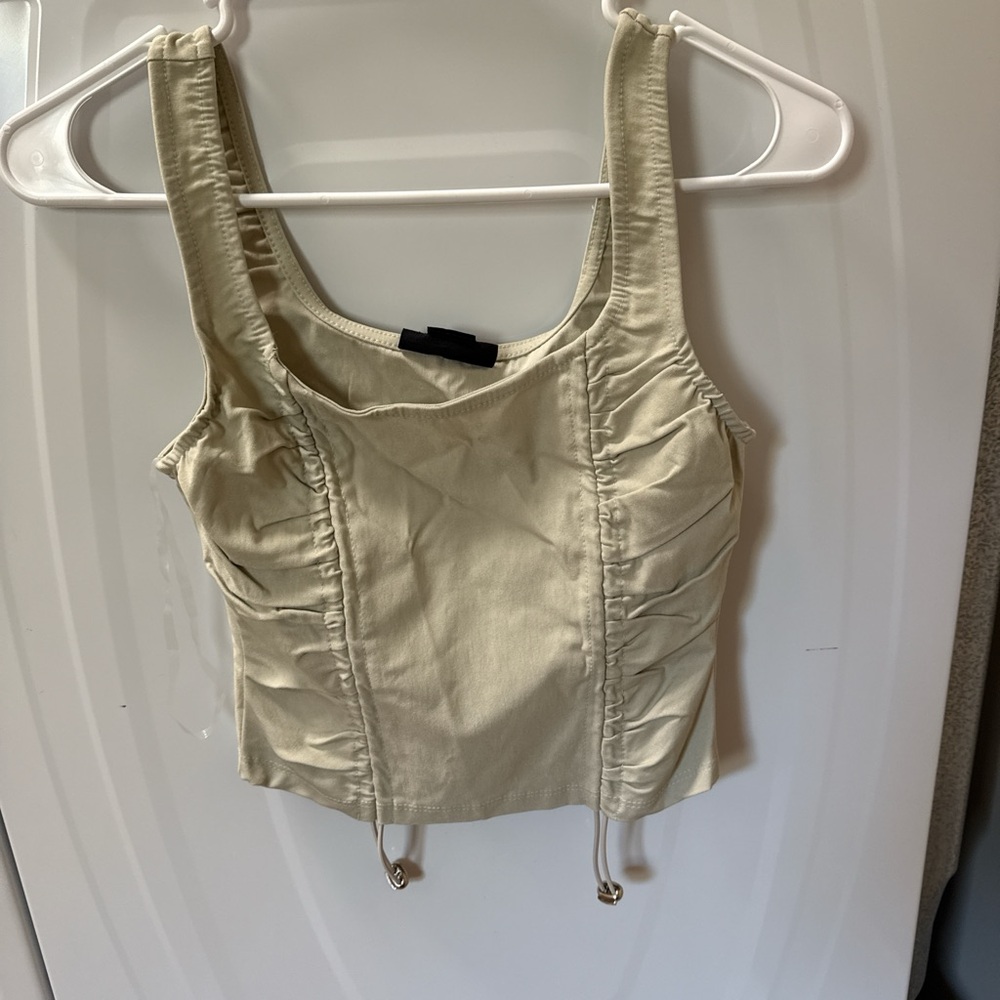 Forever 21 Beige Ruched Tank Top